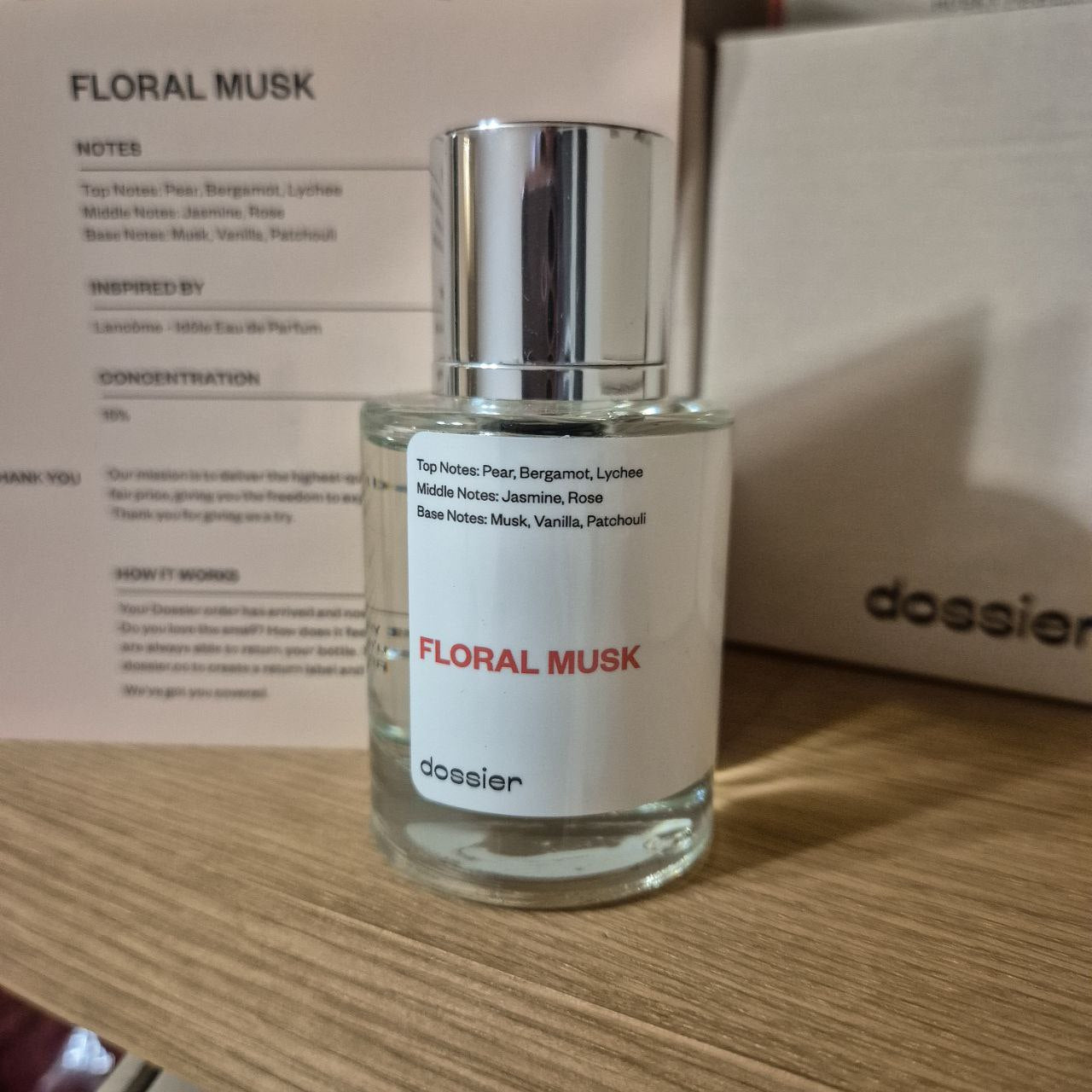 Floral Musk Dossier Eau de Parfum. Size: 50ml