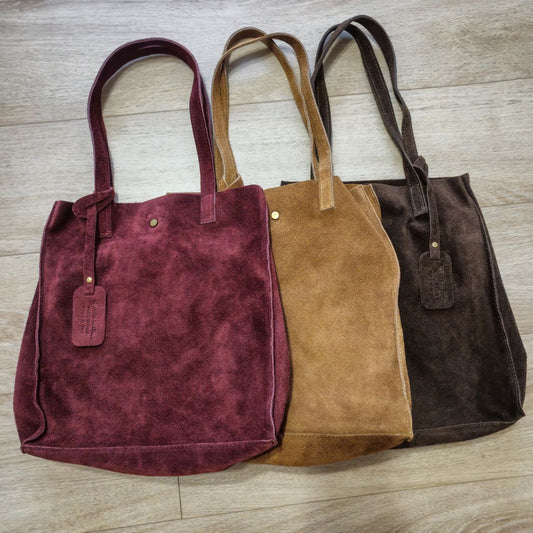 Women's natural suede shopper