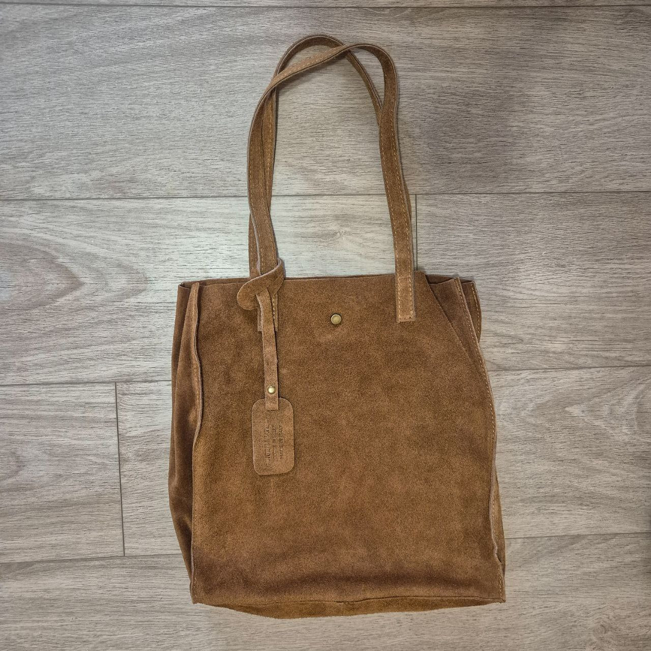 Women's natural suede shopper