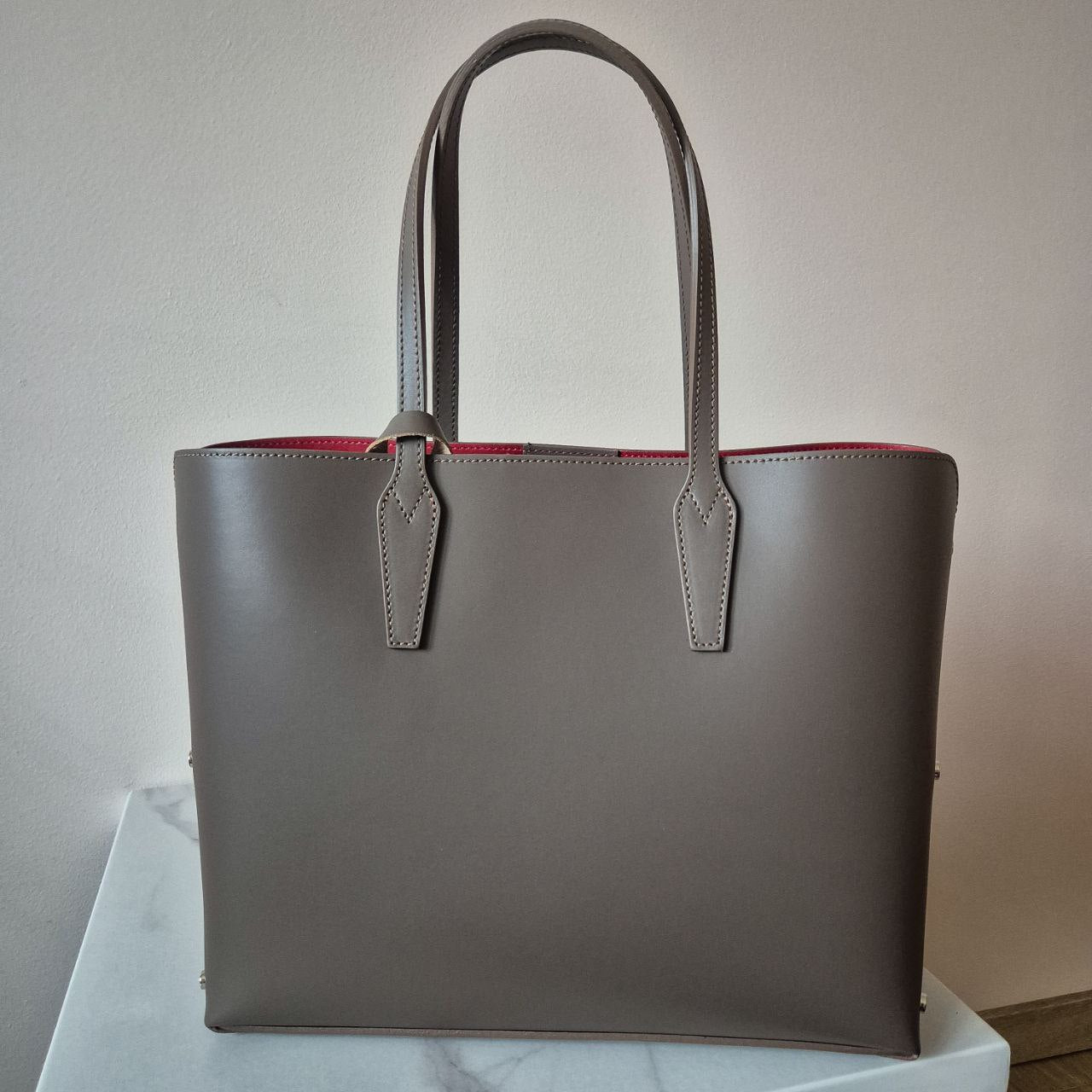 Women's leather shopping bag